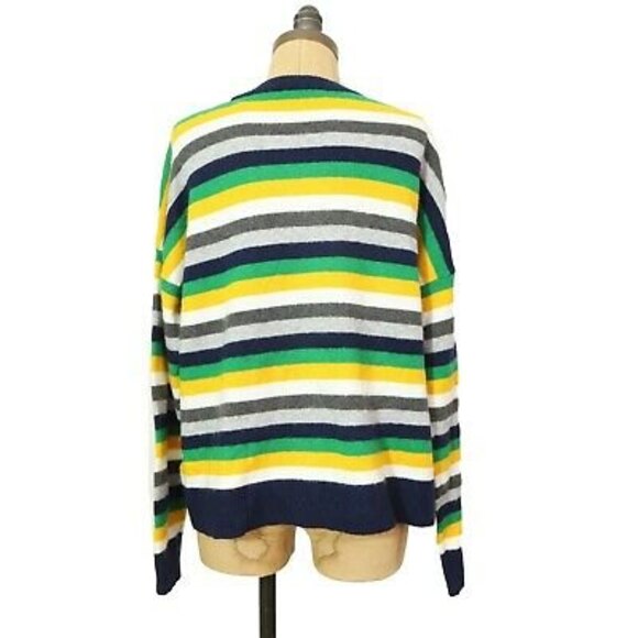 Court & Rowe Crop Sweater Top Size M Wool Blend Striped Multi NWT $89 B9 - Picture 5 of 6
